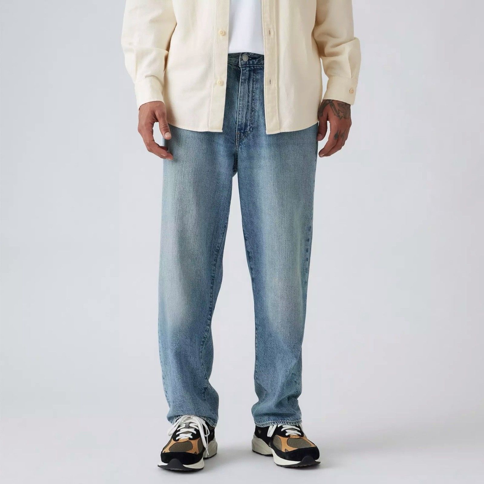 Nwt $98 Levi's Premium 568 Loose Straight Linen+ Light Wash Jeans Men Size 34x34